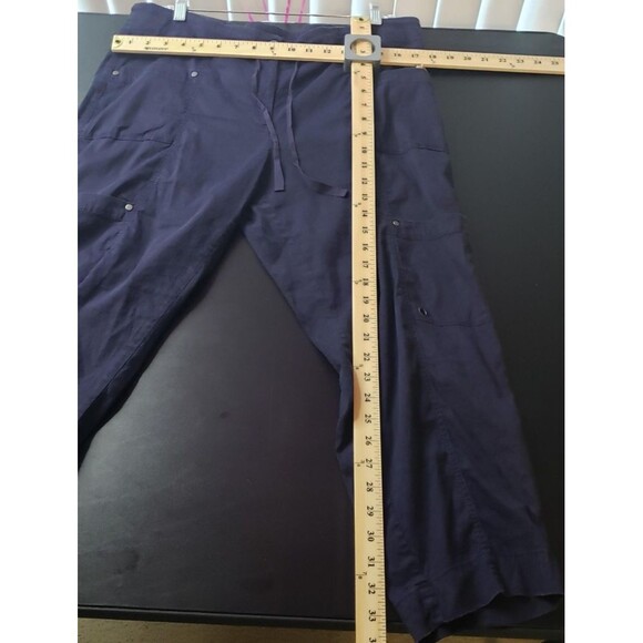 Eileen Fisher Pants XL Navy Blue Linen Blend Cargo Drawstring Casual Autumn Fall - Picture 7 of 10